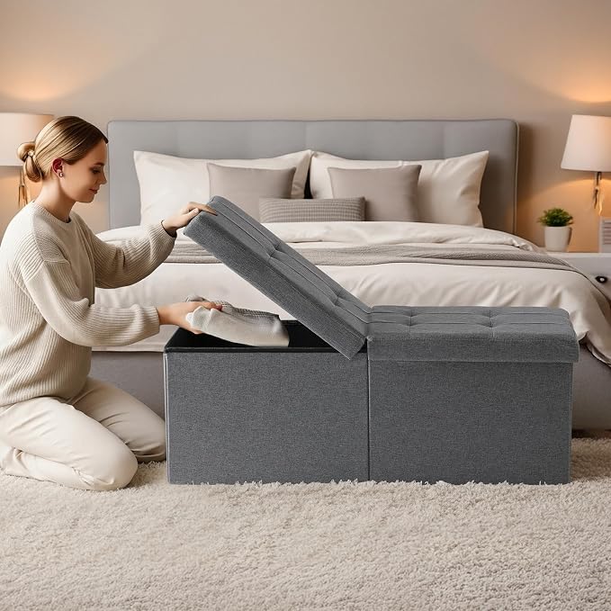 35-INCH Storage Ottoman Bench, Footrest - Image 2