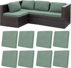 8Pcs Patio Cushion Covers, Outdoor Stretch Cushion Covers, Washable | Stretch by Unknown