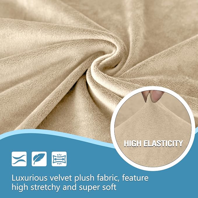 HDCAXKJ Corner Sectional Couch Covers Velvet Stretch L Shape Sofa Cover Soft - Image 3