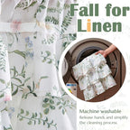 jinchan Ruffled Floral Valance Linen Shabby Chic Small Window Curtain 18 Inch - Image 9
