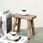 Artissance 11" W Rectangular Natural Wood Vintage Mini Stool - Image 6
