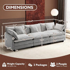 Ihanherry 111.4 Inch 3-Seater Cloud Sofa, Modular Sectional Couch, Modern Deep - Image 5