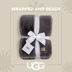 UGG Euphoria Throw Blanket, Faux Fur Blanket, Charcoal Grey | Reversible Fluffy - Image 3