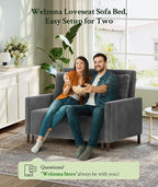 Welzona 47.2" Convertible Sofa Bed Couch, Comfy Corduroy Loveseat Sleeper Sofa - Image 5