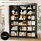 FACBOTALL 71" Triple Wide Bookshelf, 6 Tier Tall Bookshelf, Large Book Shelf - Image 7