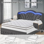 Keyluv Queen Bed Frame with LED Lights and 2 Storage Drawers, Velvet - Image 7