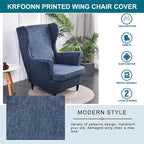 KRFOONN Wingback Chair Covers Slipcovers 2 Piece Stretch Wing Chair Covers - Image 2