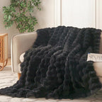 COOVA Faux Fur Throw Blanket for Couch, Cozy Soft and Fuzzy Plush Rabbit Fur by COOVA