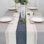 FEXIA Boho Blue Table Runner 108 Inches Long - Image 7