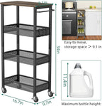 XYZLVSI Slim Storage Cart 4 Tier Fruit and Vegetable Baskets - Image 5