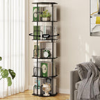 SUNMORY 5 Tier Rotating Bookshelf Tower, Revolving 360 ° Spinning Bookcase by SUNMORY