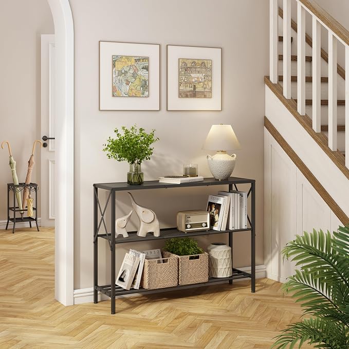 Hoctieon Industrial Console Table, 3 Tier Entryway Table, Hallway Table - Image 7