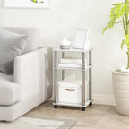 Furinno JUST Side Table Set of 2, 3-Tier Modern End Tables, Open Shelves Night - Image 2