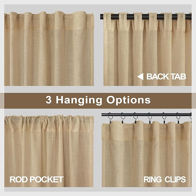 Burlap Color Curtains 84 Inch Length - Image 4