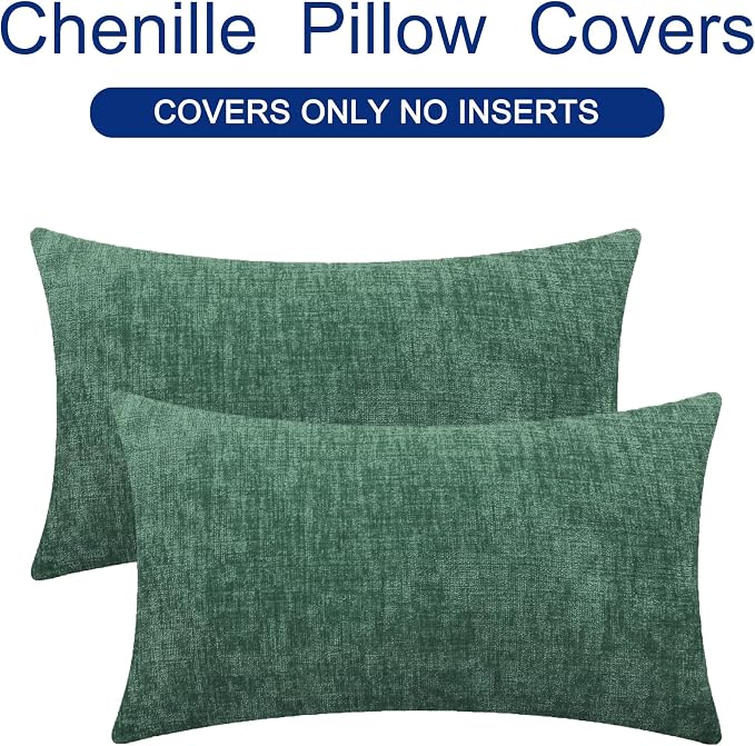 CaliTime Decorative Couch Throw Pillow Covers 20 X 12 Inches Dark Green | Pack - Image 6