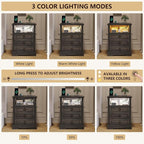 Nightstand Set 2 with Charging Station, Farmhouse End Side Table with 3 Drawers - Image 6
