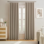 100 Inch Curtain Panels Pinch Pleated Light Blocking Solid Custom Made Pleated by KEQIAOSUOCAI