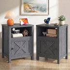 Marsail Farmhouse Nightstand, Wood Bedside Table by Marsail