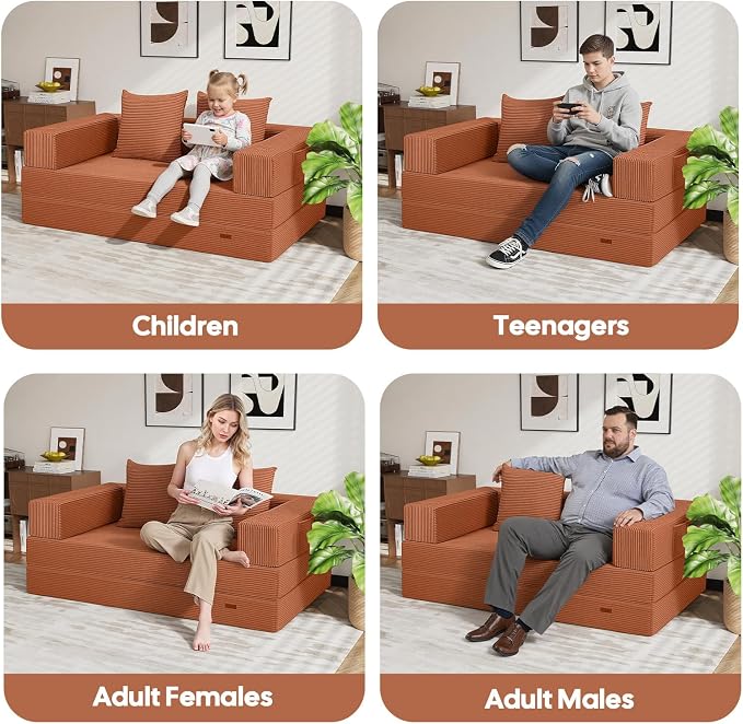 COMAX Futon Sofa Bed, 4‑in‑1 Convertible Sofa Bed, Folding Boneless Couches - Image 8