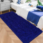 Blue Runner Rug for Bedroom Navy Blue 2x5ft Fluffy Area Rug Bedside Runner Rug - Image 3