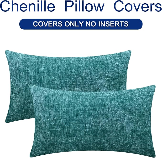 CaliTime Decorative Couch Throw Pillow Covers 26 X 16 Inches Teal | Pack of 2 - Image 6