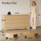 BORNOON Fluted 7 Drawer Dresser, 47.2" Wide Modern Boho Chest of Drawers - Image 2