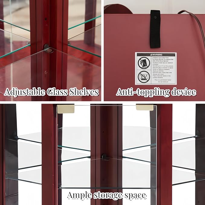 Glass Corner Display Cabinet - Image 7