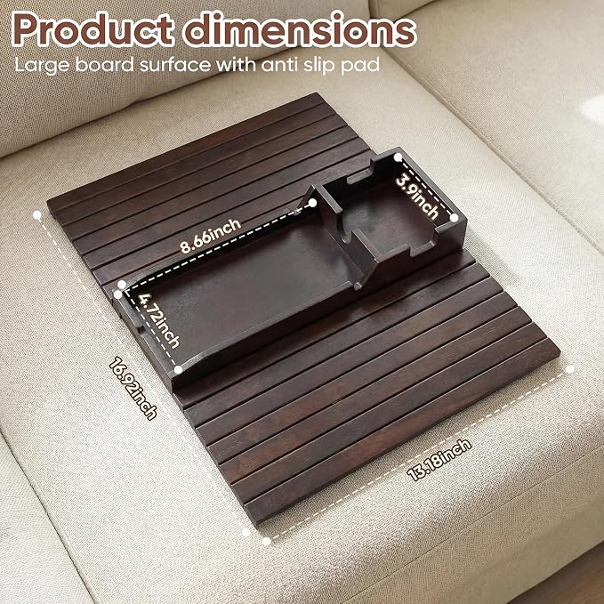 Bamboo Couch Arm Tray Table - Image 2