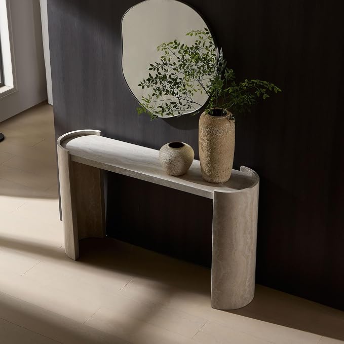 53.15" Faux Marble Pattern Entryway Table - Image 4