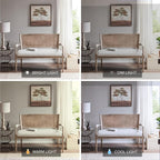 Madison Park Willshire Natural Rattan Settee, Upholstered Seat - Image 6