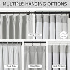 Vision Home Light Grey Pinch Pleated Full Blackout Curtains Linen Blended Room - Image 3