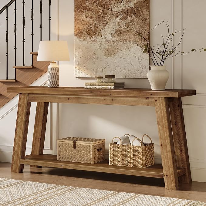 LITTLE TREE 70.9" Solid Wood Console Table - Image 4