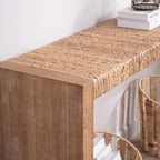 KEIKI 69" Seagrass Console Table, Handwoven Tabletop - Image 6