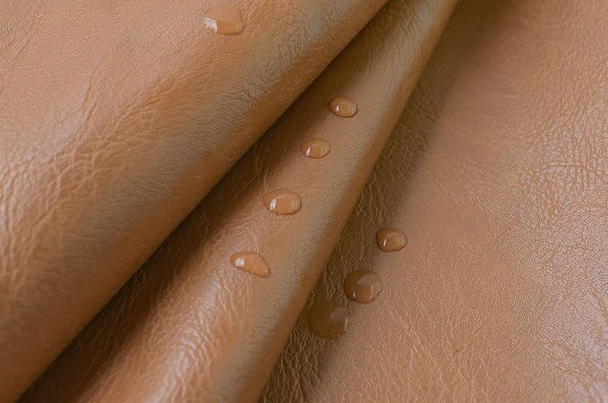 Wento Thick 3 Yard Faux Leather Fabric Soft Skin Grain PU Leather - Image 4