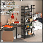 4NM No Assembly 5 Tiers Folding Bookshelf, 59.4" H Foldable Storage Shelves - Image 3