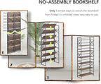 4NM 7 Tiers No Assembly Book Shelves, 72.4" H Folding Bookshelf Bookcase Open - Image 6