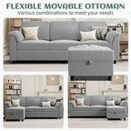 Vongrasig Convertible Sectional Couches Sofa, 3 Seat L Shaped Sofa - Image 7