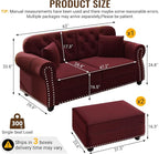 KEIKI 63" Velvet Chesterfield Sofa - Image 2