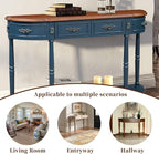 Retro Curved Console Table, Solid Pine Legs - Image 7