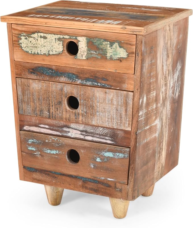 End Table Recycled Wood Nightstand, Side Table - Image 4