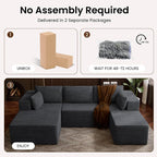106" Cloud Sectional Boneless Couches - Image 9