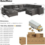 EASE MOOSE Oversized Sectional Modular Sofa, Large U Shape Sectional Couch Wide - Image 3