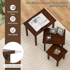 Giantex Nesting Tables Set of 3, Farmhouse Stacking Side Table - Image 6