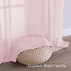 Blush Pink Sheer Curtains 120 Inches Long 2 Pcs, Rod Pockets Voile Living Room - Image 7
