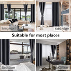 Grommet Blackout Curtains for Bedroom 52 x 30 Inches Long Dark Grey | Thermal - Image 8