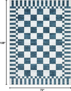 GarveeHome Blue Checkered Rug 6x9 Area Rugs - Image 2