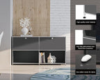 Metal Sideboard with 2 Flap Doors, DIY Modern Home Furnishing, Foyer - Image 4