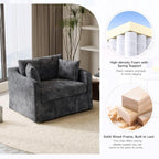 Oversized Armchair, 43.9" W Chenille Single Sofa Modern Upholstered Deep Seat - Image 4