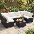 NEWBULIG 7-Piece Outdoor Patio Sectional Sofa, Weather-Resistant Modular Wicker by NEWBULIG