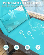Aluminum Chaise Lounge Chair Outdoor, Foldable& No Assembly Patio Pool Lounge - Image 6